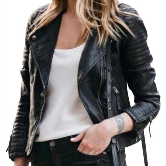 Topshop Jackets & Blazers - Top Shop Faux Leather Moto Jacket